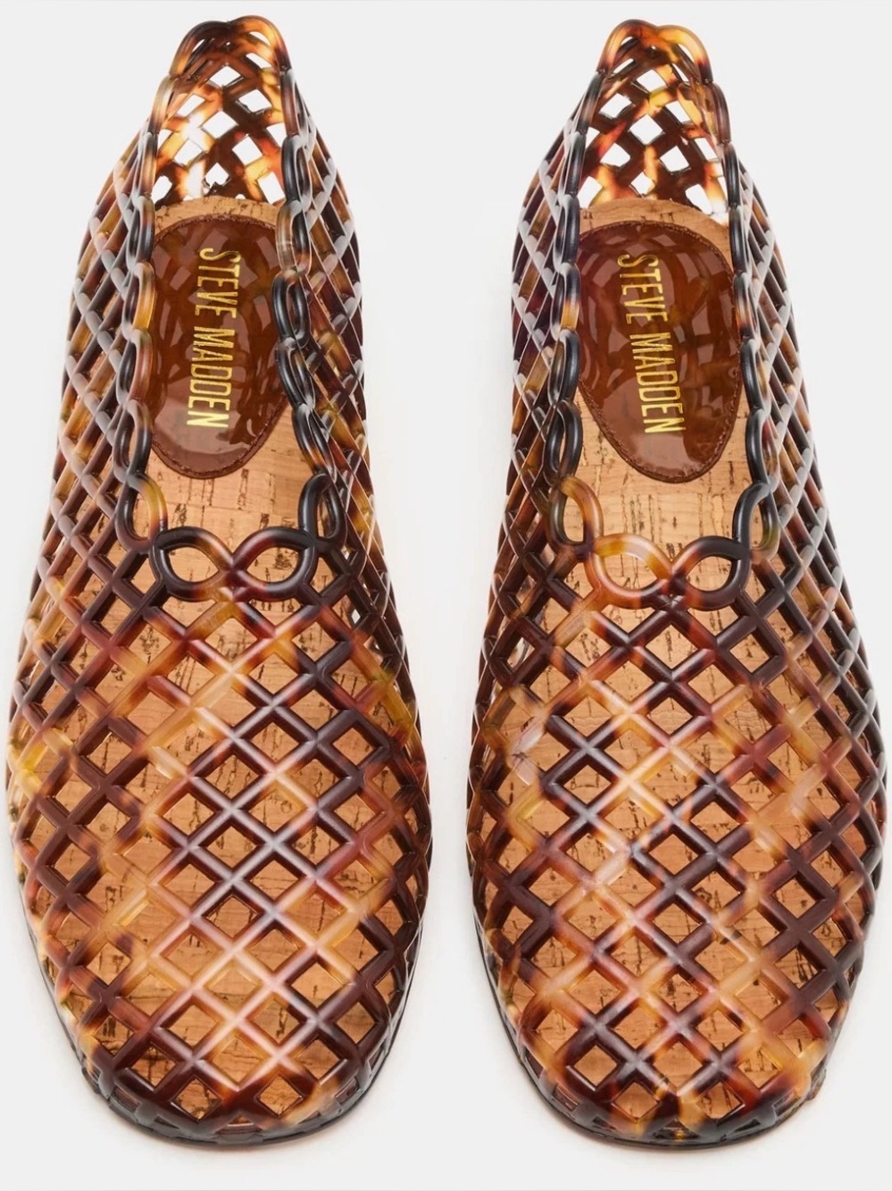 Steve Madden Grove Tortoiseshell Lattice Slip-On Loafers - Brown/Amber